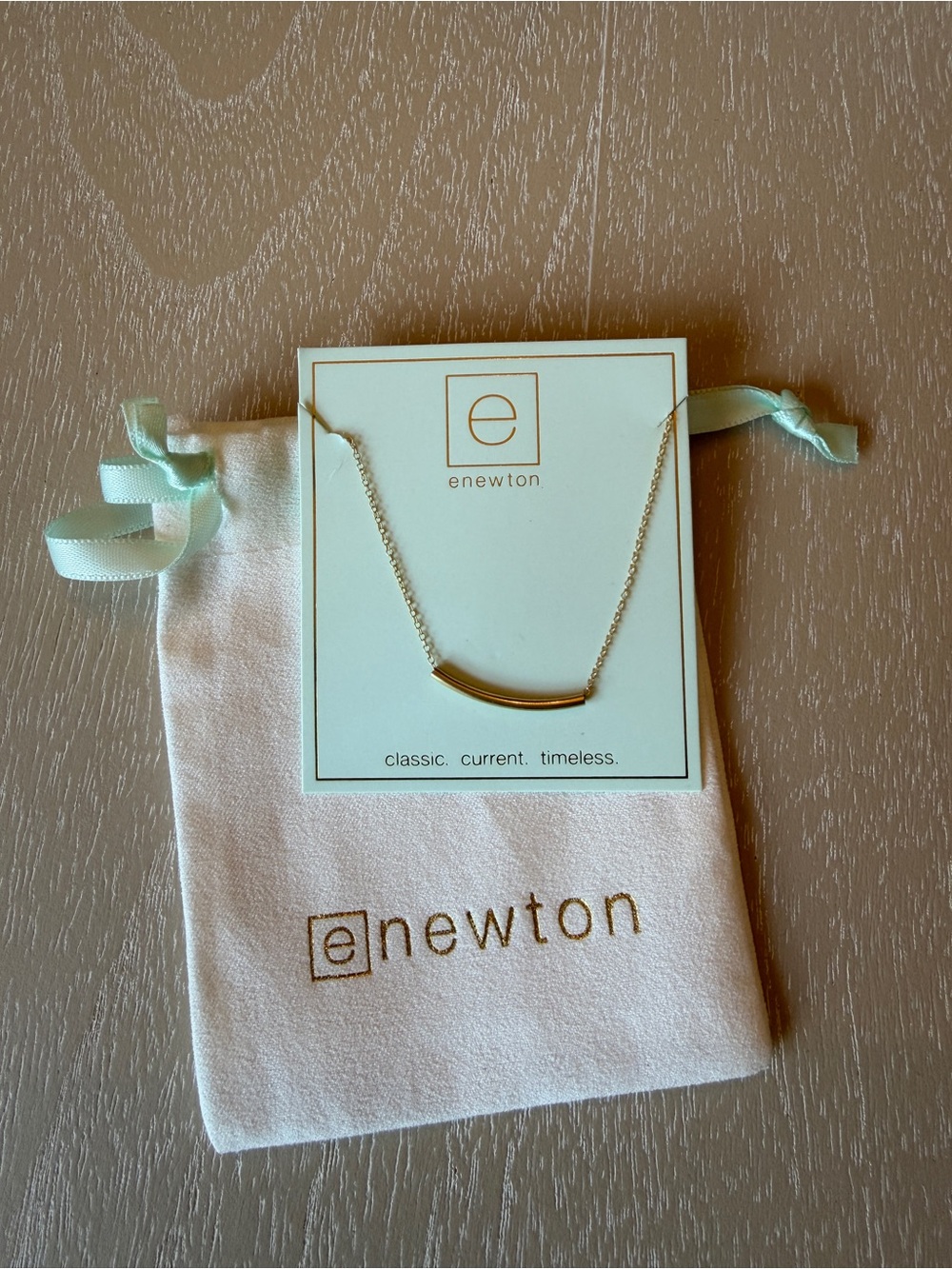 E Newton Gold Bar Necklace